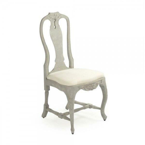 D2D Technologies 20.5 x 41.5 x 20 in. Kate Chair, Distressed Grey Blue & Off-White Linen D21640468